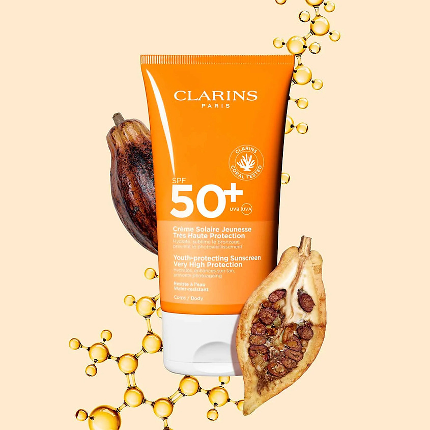 CLARINS Крем для тела солнцезащитный SPF 50+ Youth-Protecting – фото 2