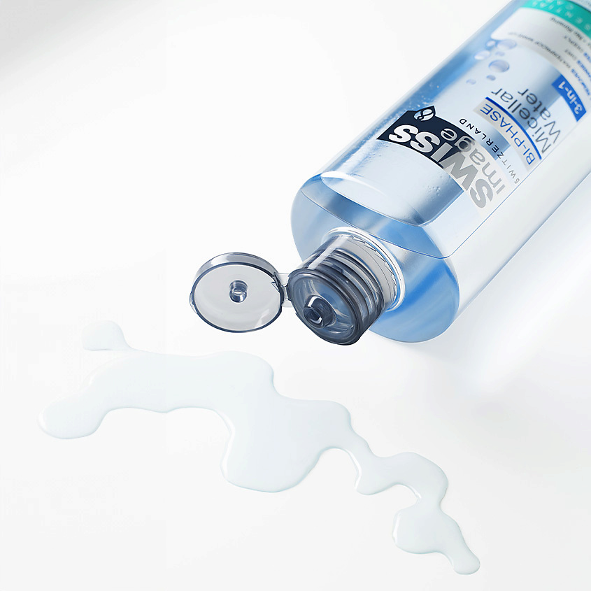 SWISS IMAGE Двухфазная мицеллярная вода для очищения кожи лица 3 в 1 Bi-Phase Micellar Water 3-in-1 – фото 3