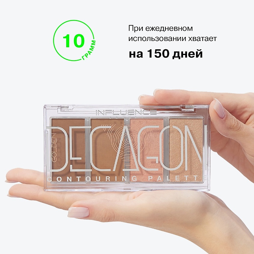 INFLUENCE BEAUTY Палетка контуринга со схемой золотого сечения Golden Decagon – фото 8