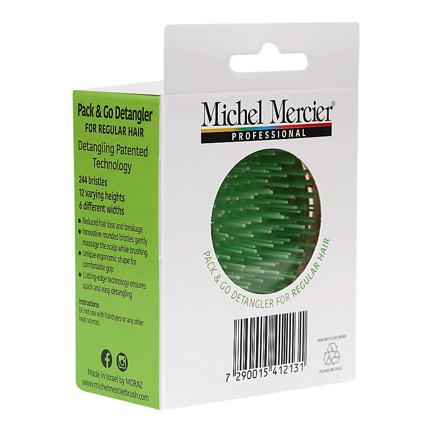 MICHEL MERCIER Расческа для нормальных волос компактная Travel Pastel Detangler Regular Hair – фото 3