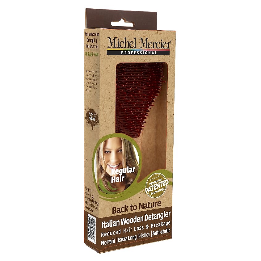 MICHEL MERCIER Расческа для нормальных волос деревянная Wooden Brush For Regular Hair – фото 5